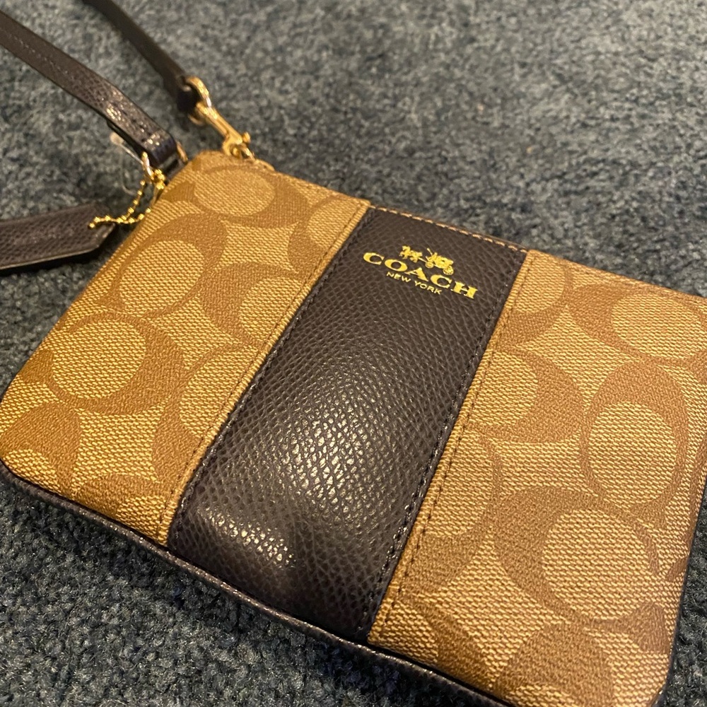 Brown Coach wristlet